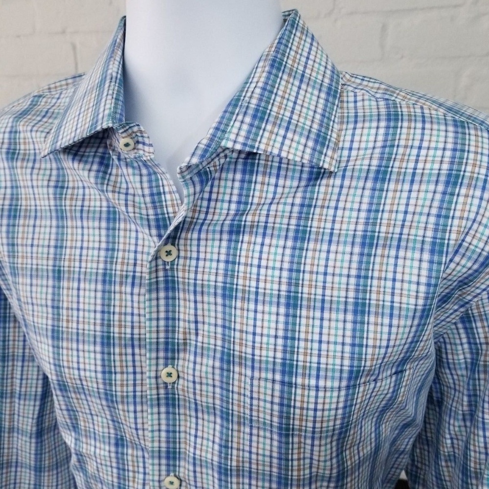 PETER MILLAR Men's Long Sleeve Plaid Sz L